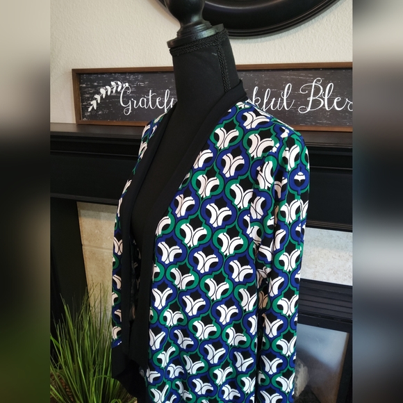 Kasper Black, Blue and Green Geometric Cardigan/Jacket - Picture 9 of 10